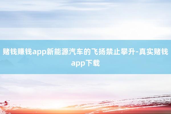 赌钱赚钱app新能源汽车的飞扬禁止攀升-真实赌钱app下载