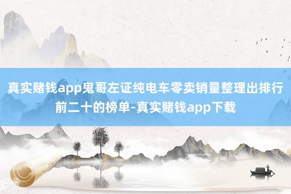 真实赌钱app鬼哥左证纯电车零卖销量整理出排行前二十的榜单-真实赌钱app下载